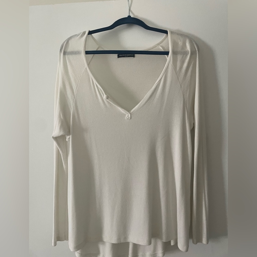 Brandy Melville White Long Sleeve Shirt
